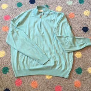Aqua half zip sweater.